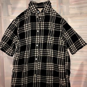 H&M Black/White Plaid Button Down Shirt